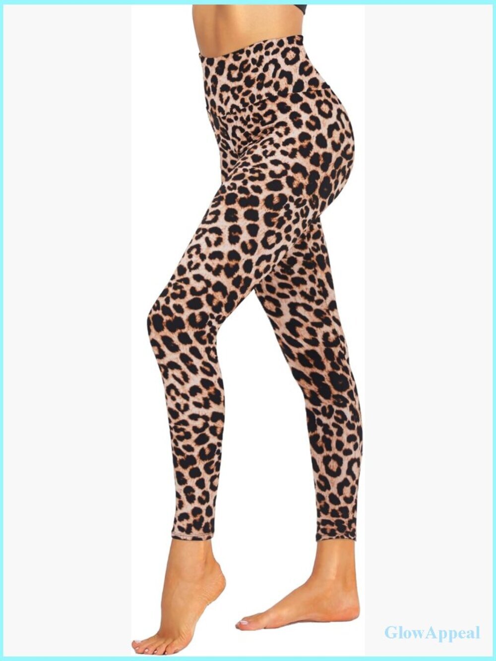 High Waisted Tummy Control Leggings - Soft Printed Yoga Pants Active